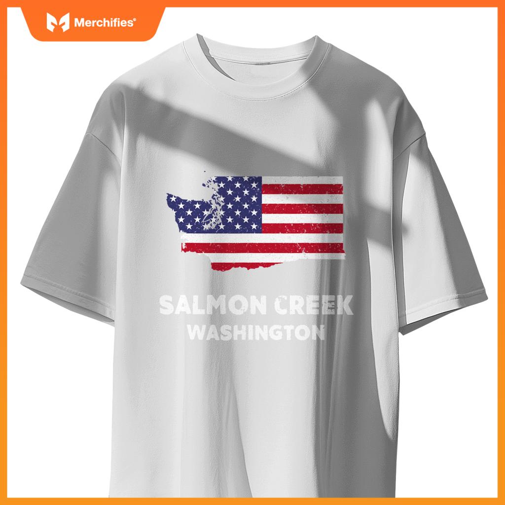distressed patriotic usa flag salmon creek, washington T-Shirt