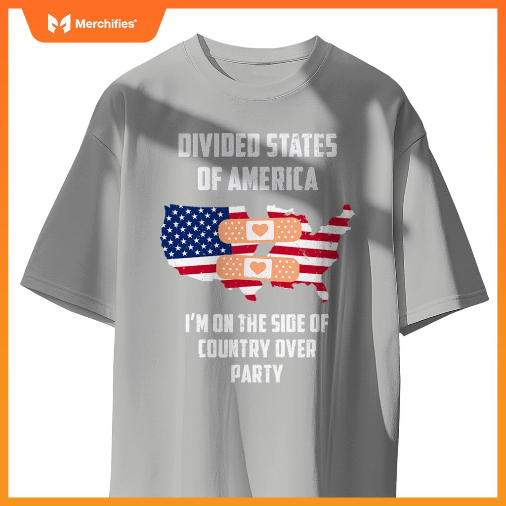 divided states of america patriotic love country over party T-Shirt