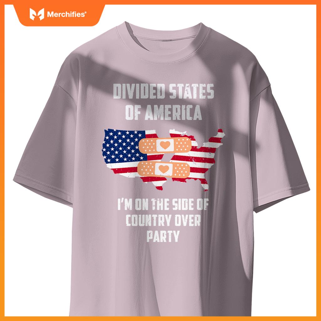 divided states of america patriotic love country over party T-Shirt