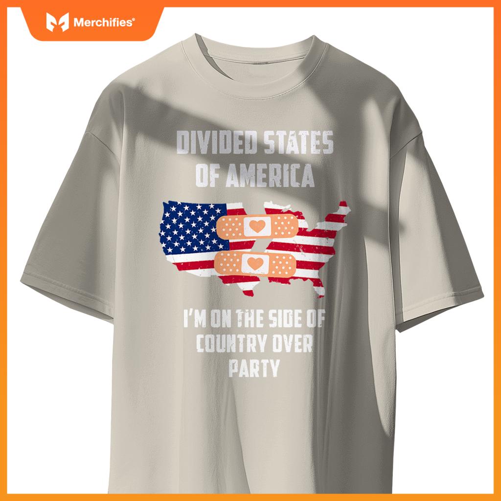 divided states of america patriotic love country over party T-Shirt
