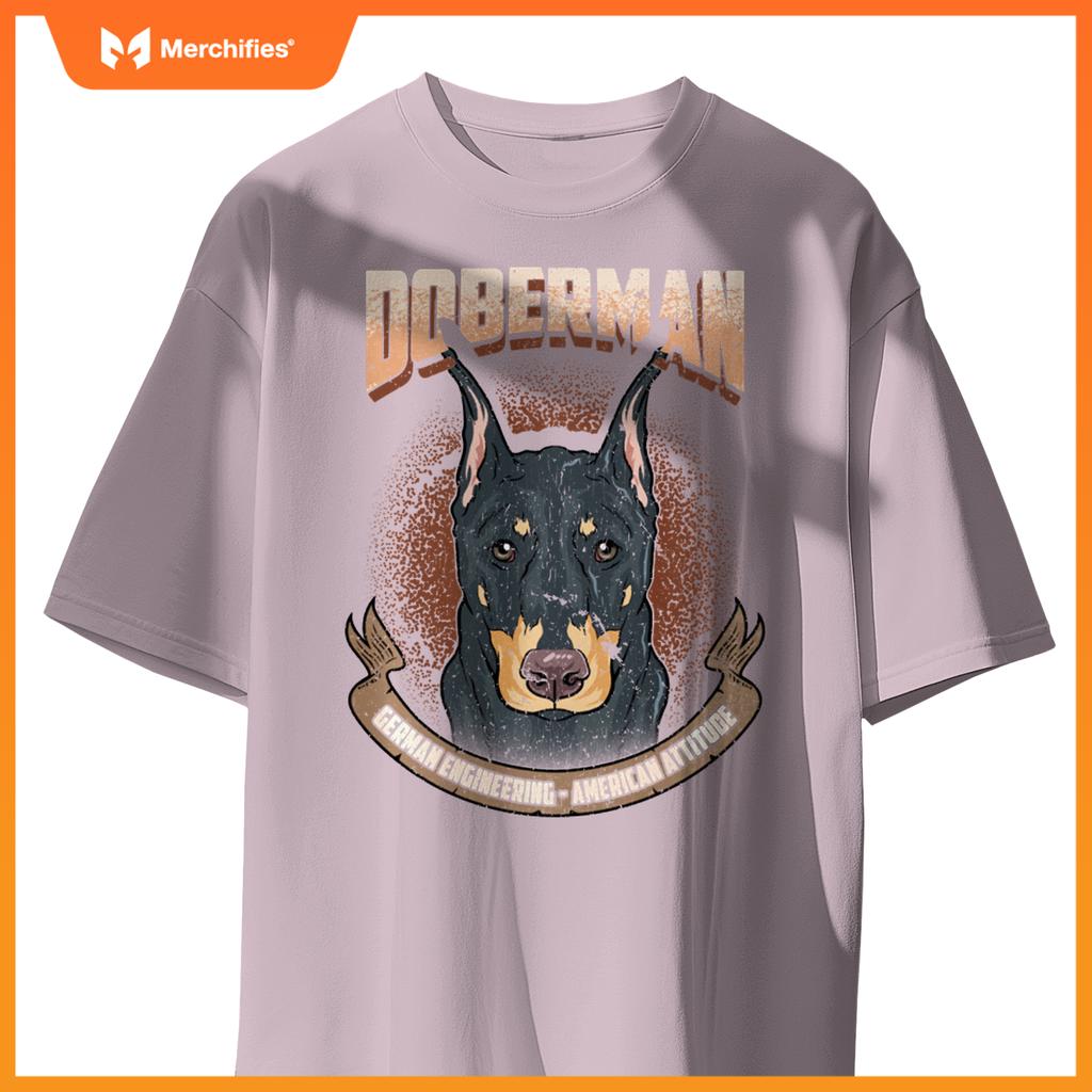 Doberman Dog German Engineering American Attitude T-Shirt