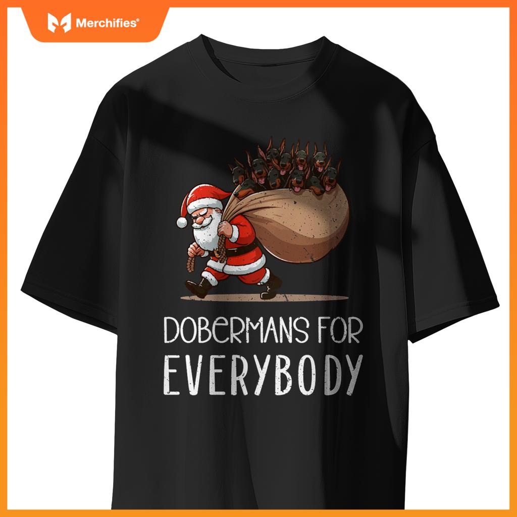 Doberman Pinscher Dog Mom Dad  Doberman Christmas Pullover T-Shirt