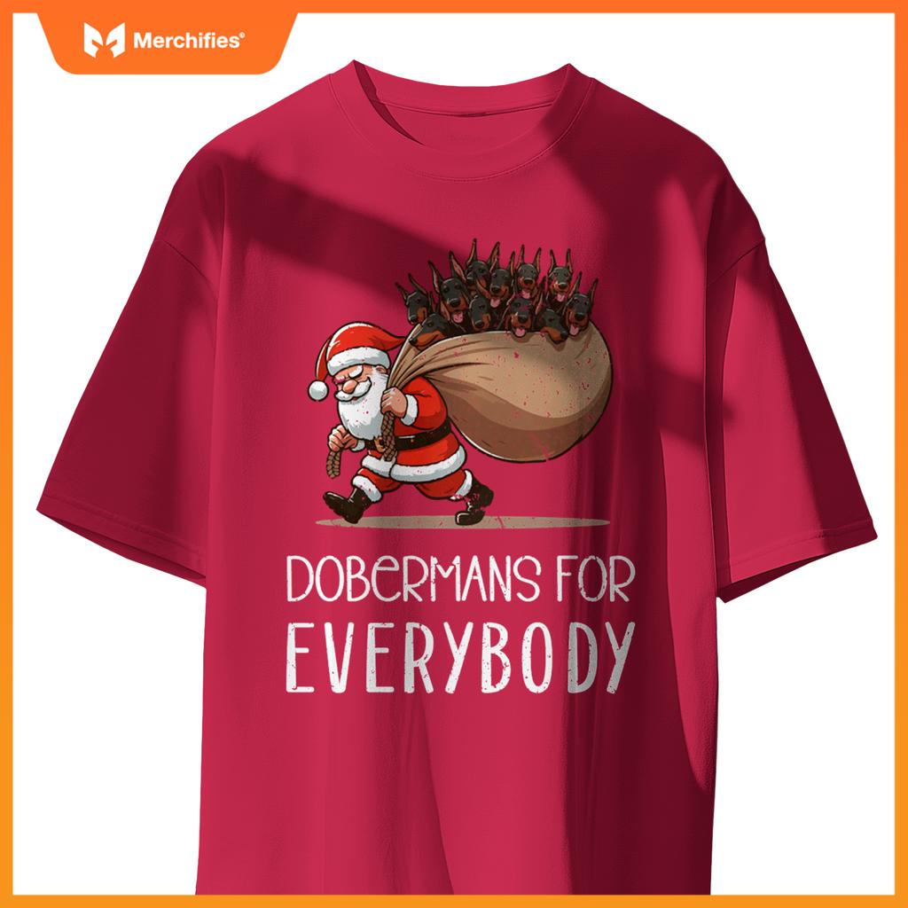 Doberman Pinscher Dog Mom Dad  Doberman Christmas Pullover T-Shirt