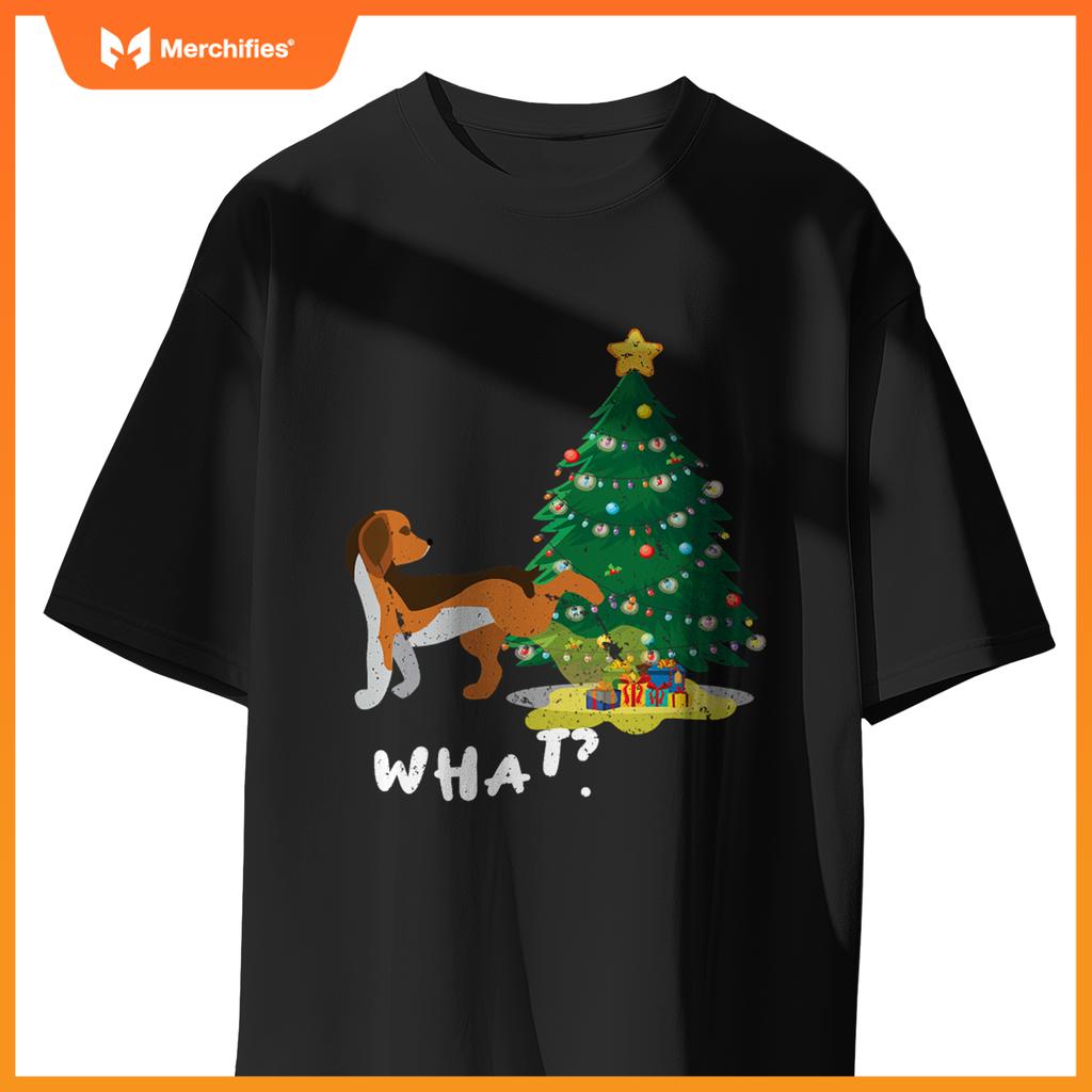 Dog Peeing On Christmas Tree What ,Christmas T-Shirt