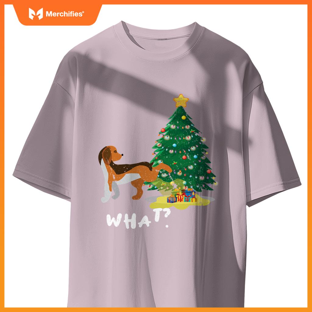 Dog Peeing On Christmas Tree What ,Christmas T-Shirt