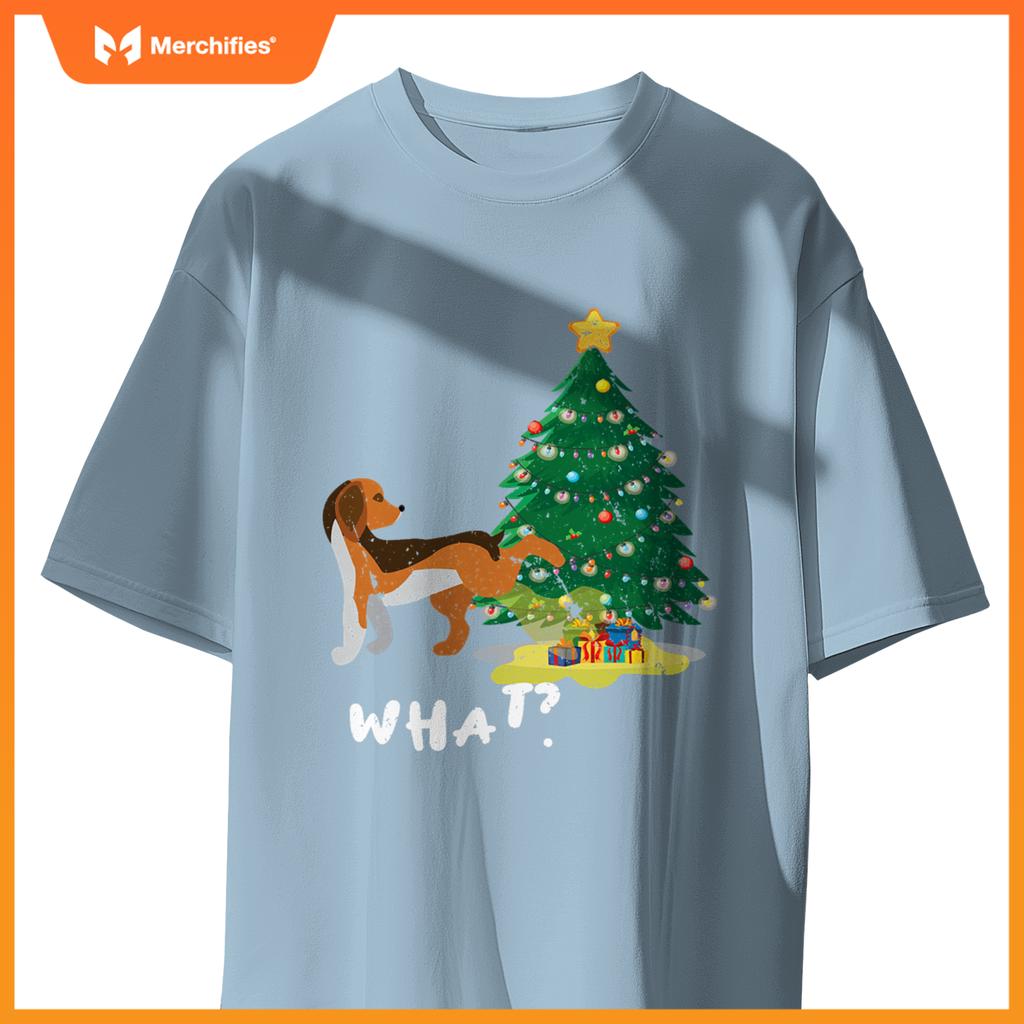 Dog Peeing On Christmas Tree What ,Christmas T-Shirt