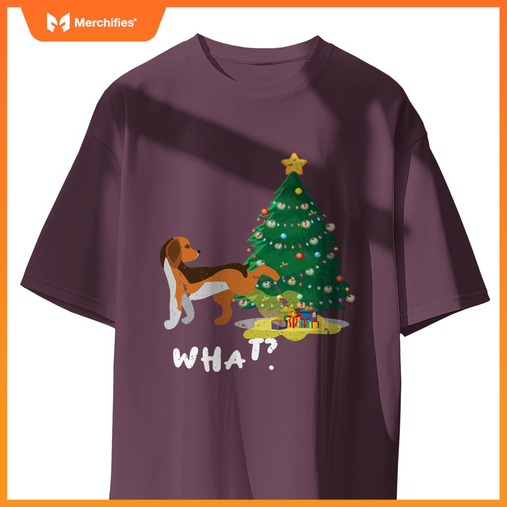 Dog Peeing On Christmas Tree What ,Christmas T-Shirt