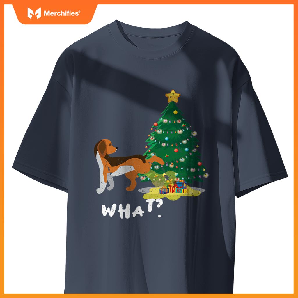 Dog Peeing On Christmas Tree What ,Christmas T-Shirt