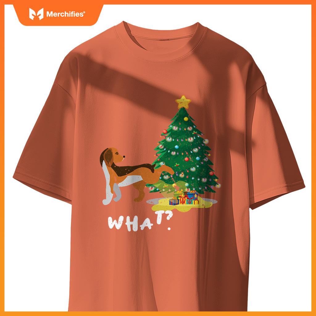 Dog Peeing On Christmas Tree What ,Christmas T-Shirt