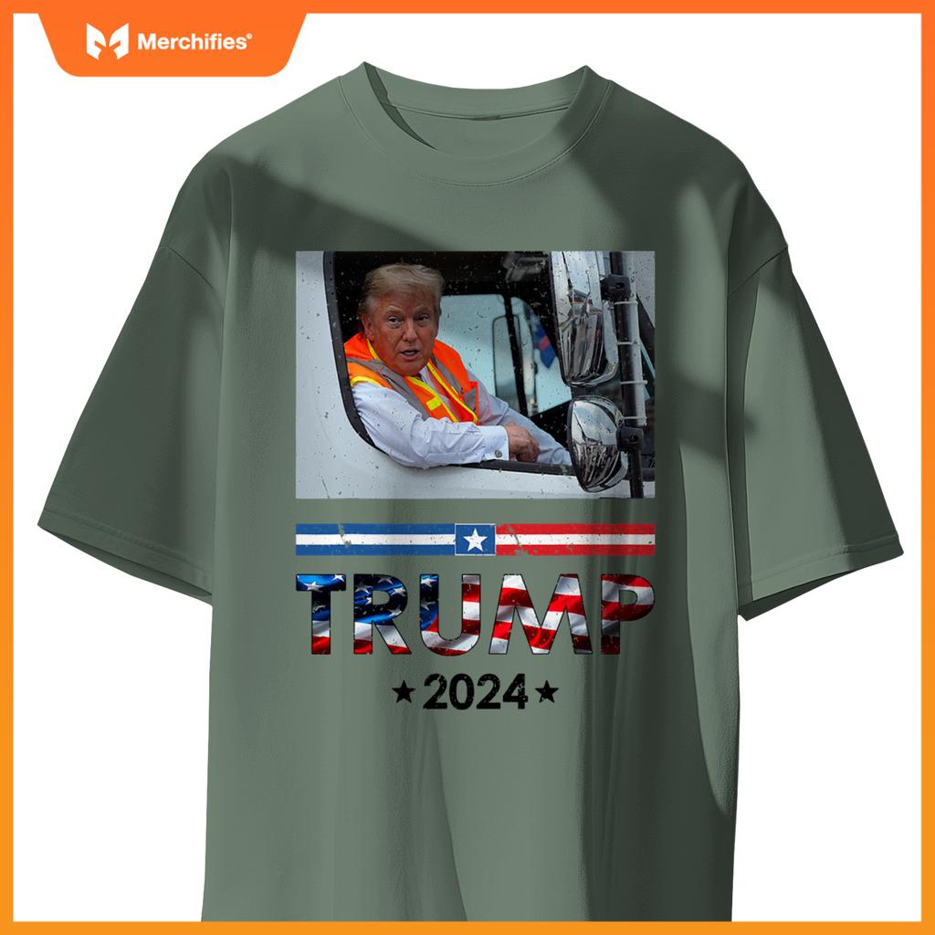Donald Trump In Garbage Truck Team Garbage Trump 2024 T-Shirt