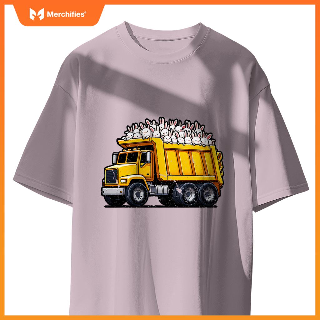 Dump Truck Carrying Rabbits Bunnies Easter Matching Family T-Shirt
