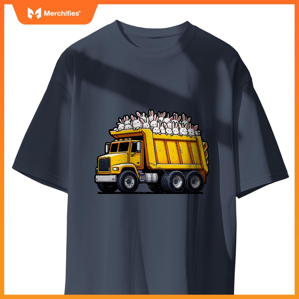 Dump Truck Carrying Rabbits Bunnies Easter Matching Family T-Shirt