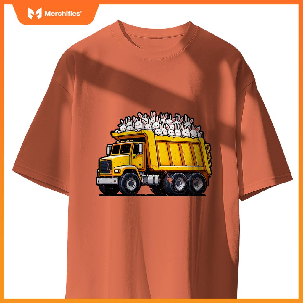 Dump Truck Carrying Rabbits Bunnies Easter Matching Family T-Shirt