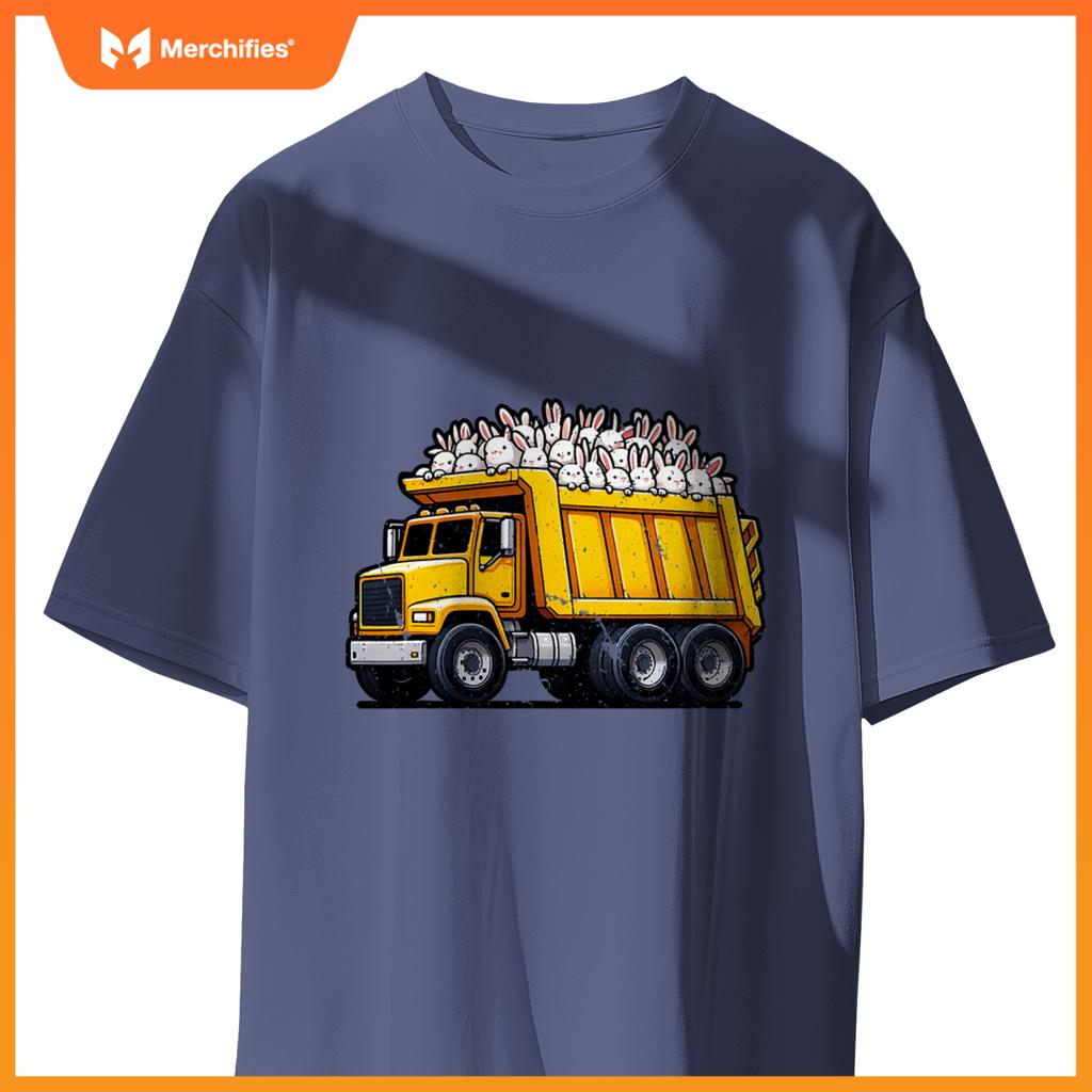 Dump Truck Carrying Rabbits Bunnies Easter Matching Family T-Shirt