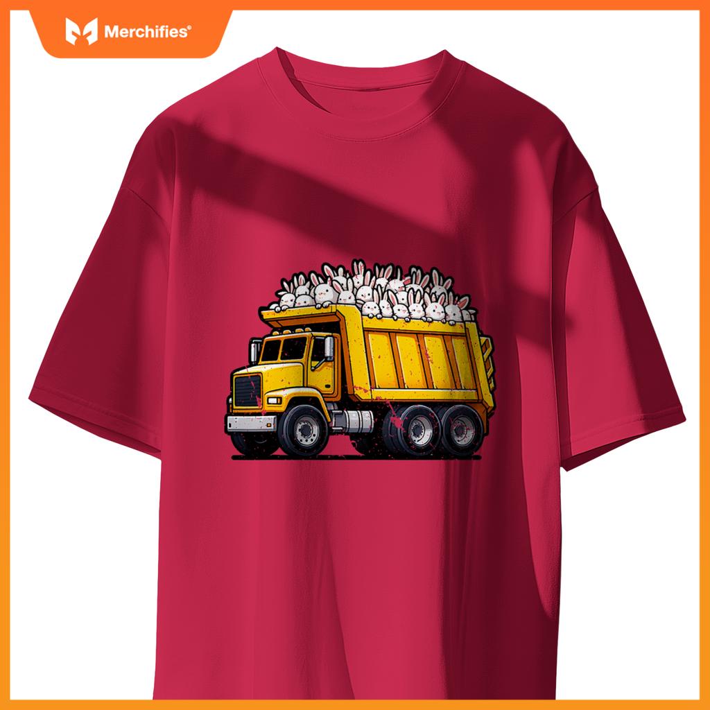 Dump Truck Carrying Rabbits Bunnies Easter Matching Family T-Shirt