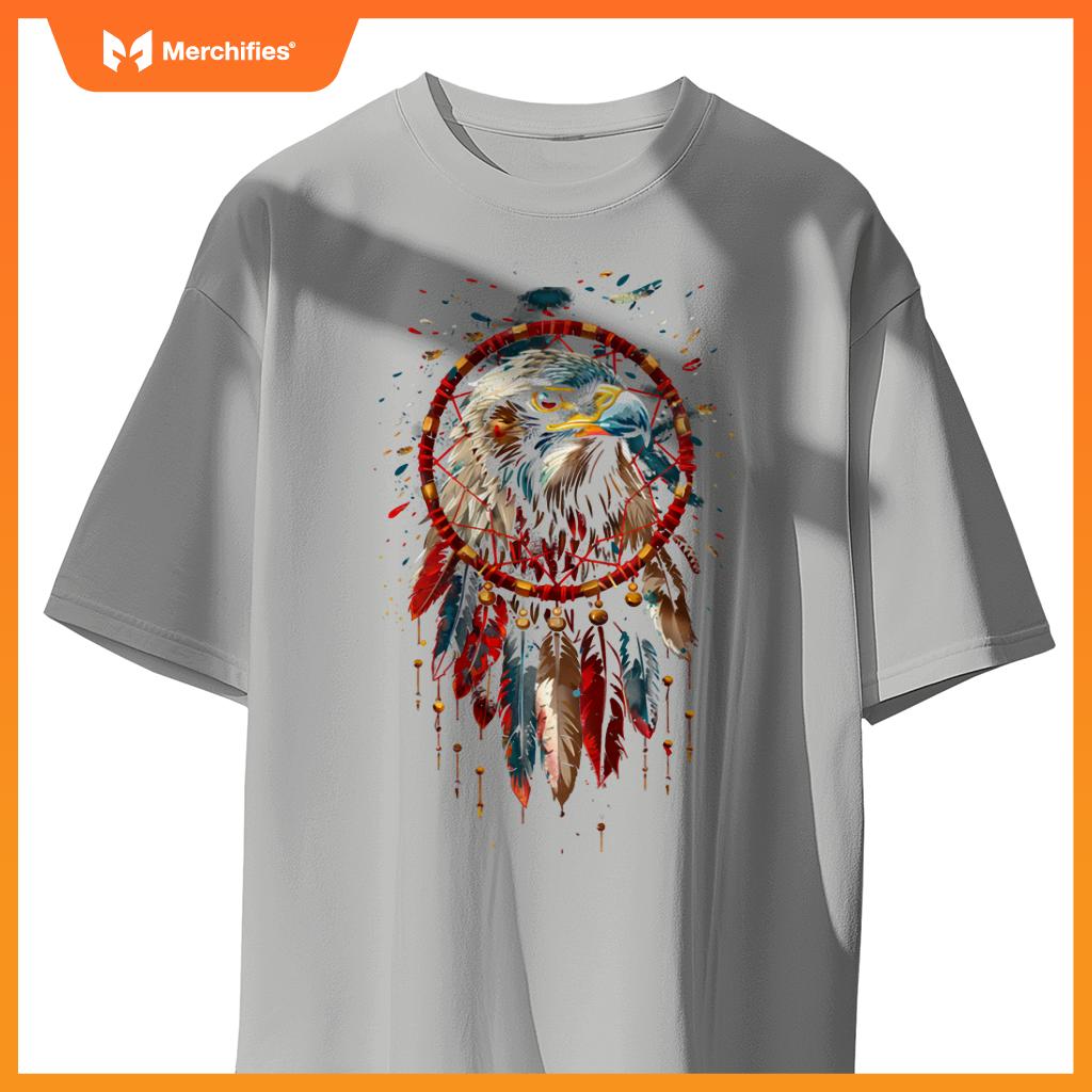 Eagle dreamcatcher native american indian fears arts t-shirt