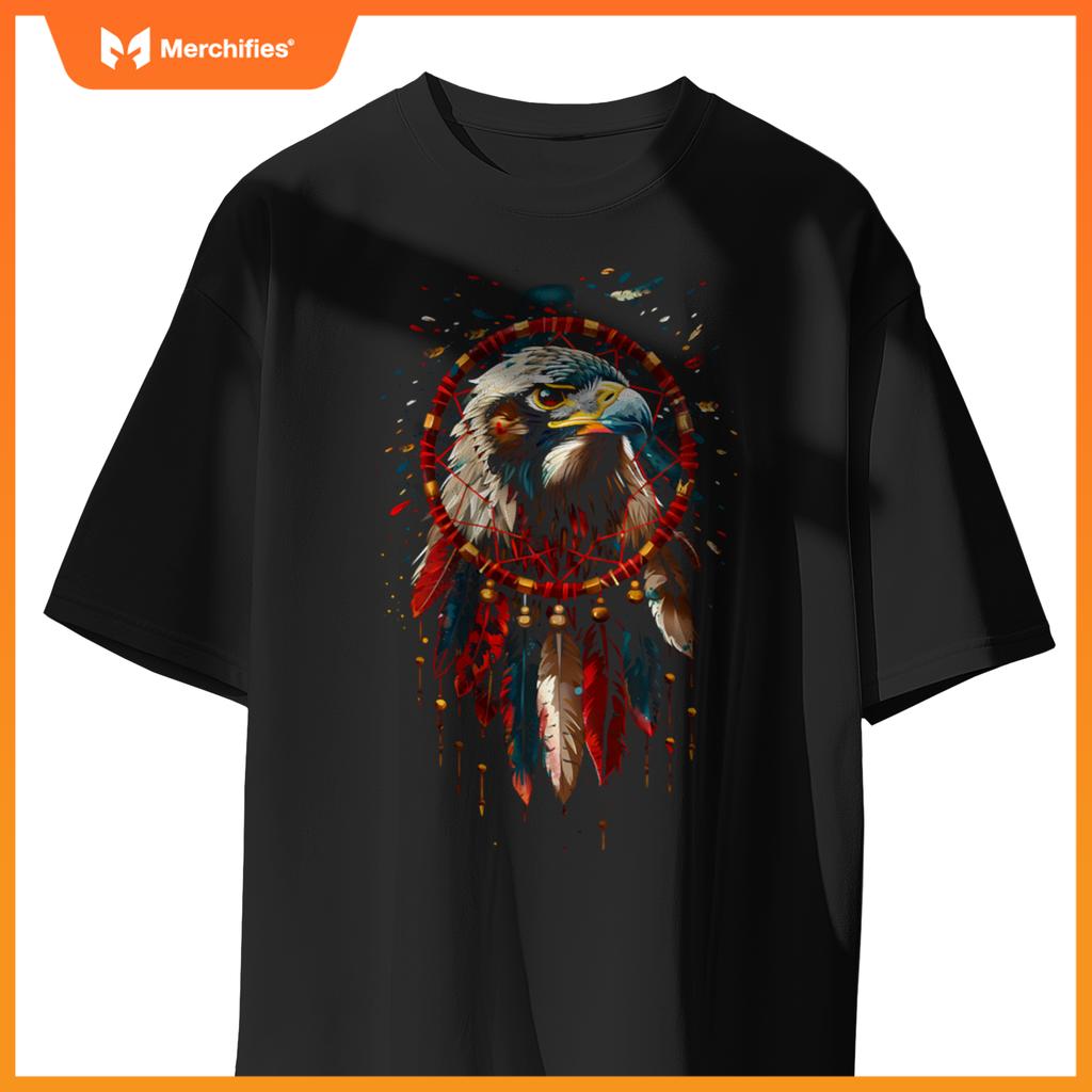 Eagle dreamcatcher native american indian fears arts t-shirt