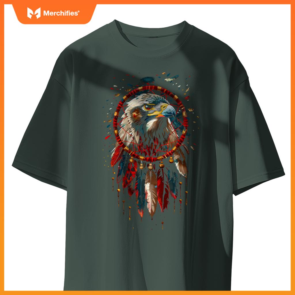 Eagle dreamcatcher native american indian fears arts t-shirt