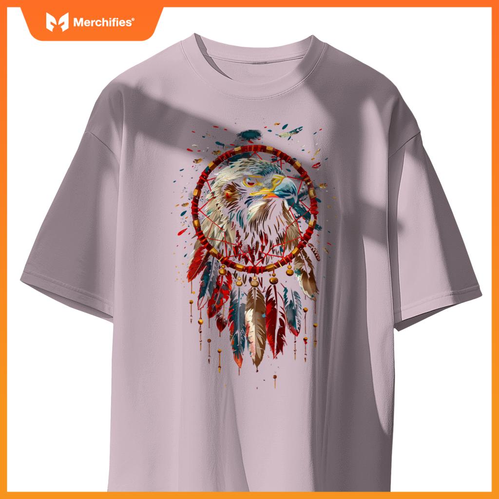 Eagle dreamcatcher native american indian fears arts t-shirt
