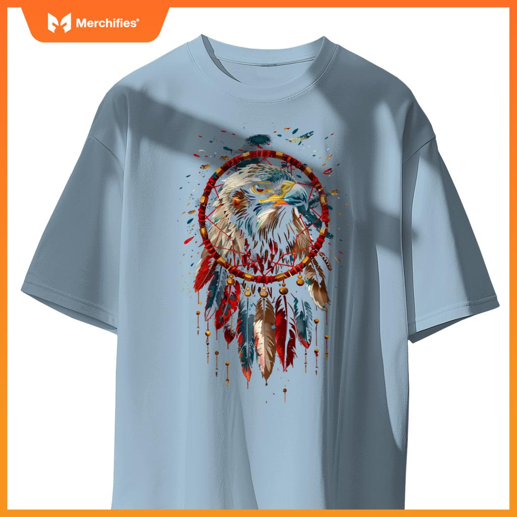 Eagle dreamcatcher native american indian fears arts t-shirt