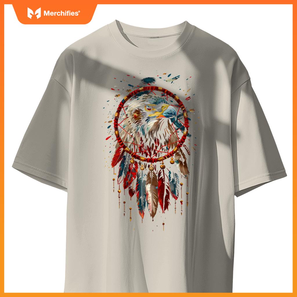 Eagle dreamcatcher native american indian fears arts t-shirt