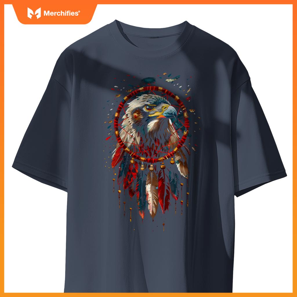 Eagle dreamcatcher native american indian fears arts t-shirt