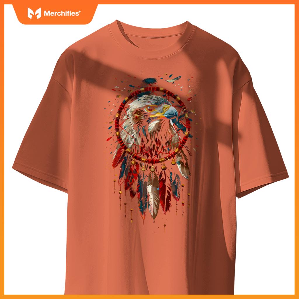 Eagle dreamcatcher native american indian fears arts t-shirt