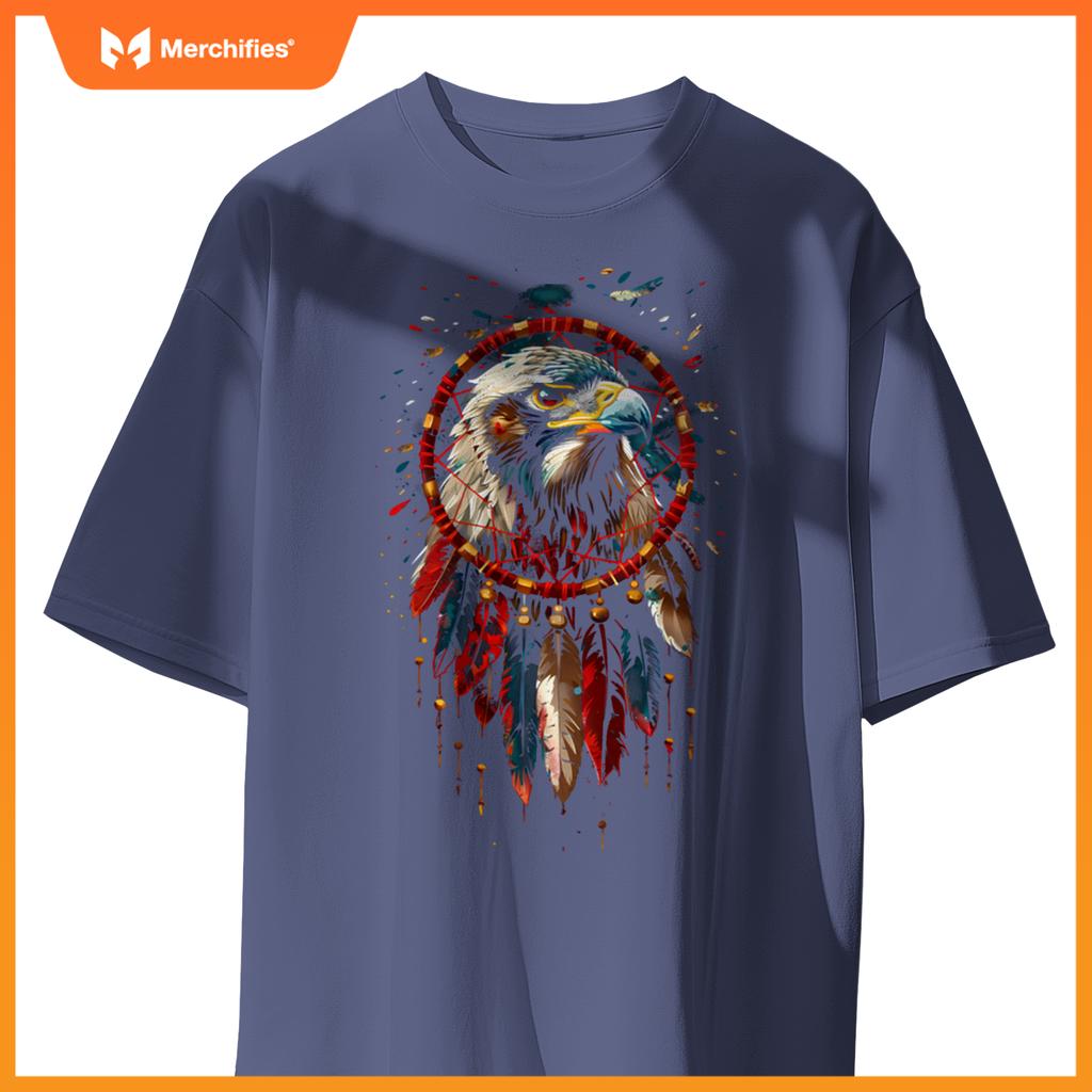 Eagle dreamcatcher native american indian fears arts t-shirt