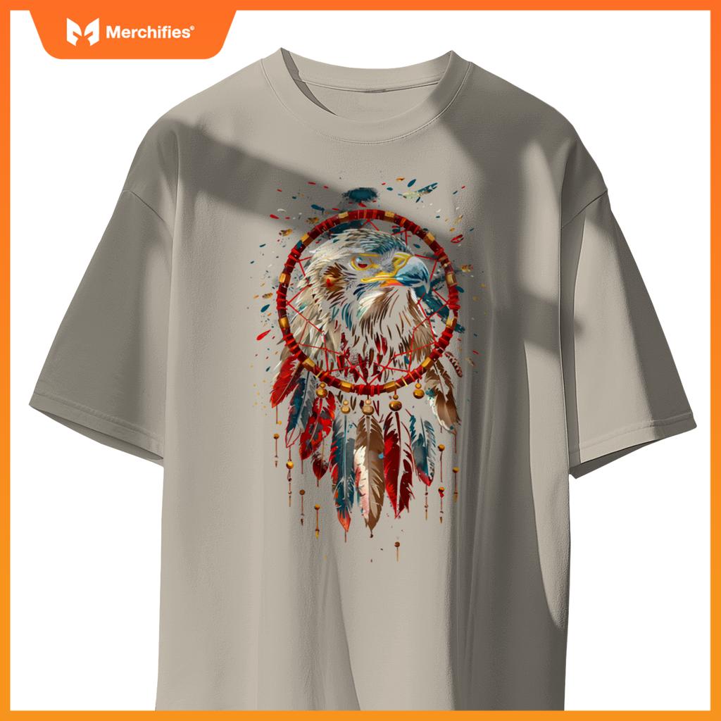 Eagle dreamcatcher native american indian fears arts t-shirt