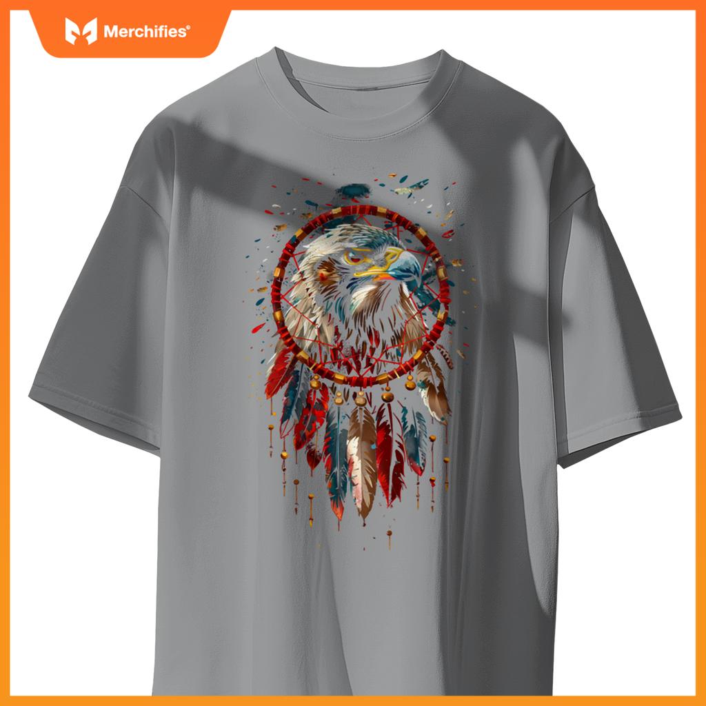 Eagle dreamcatcher native american indian fears arts t-shirt