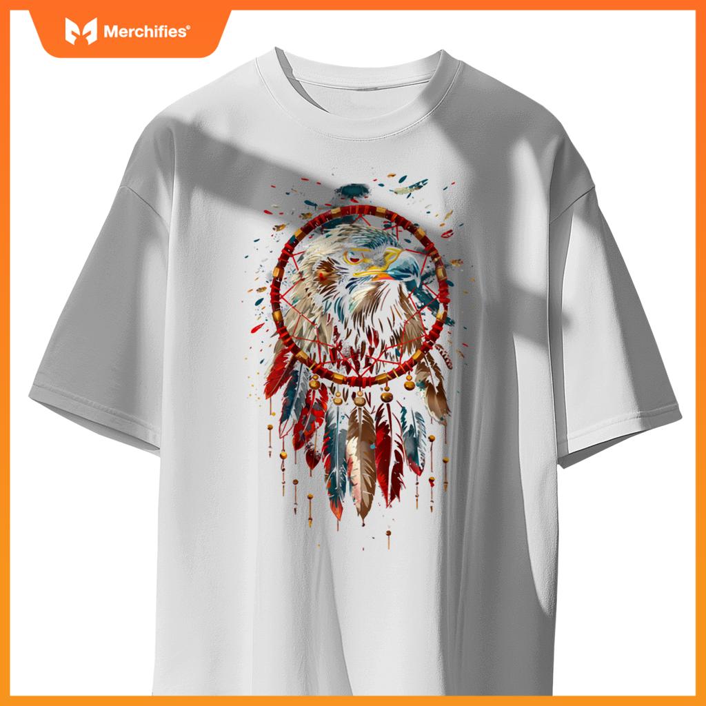 Eagle dreamcatcher native american indian fears arts t-shirt