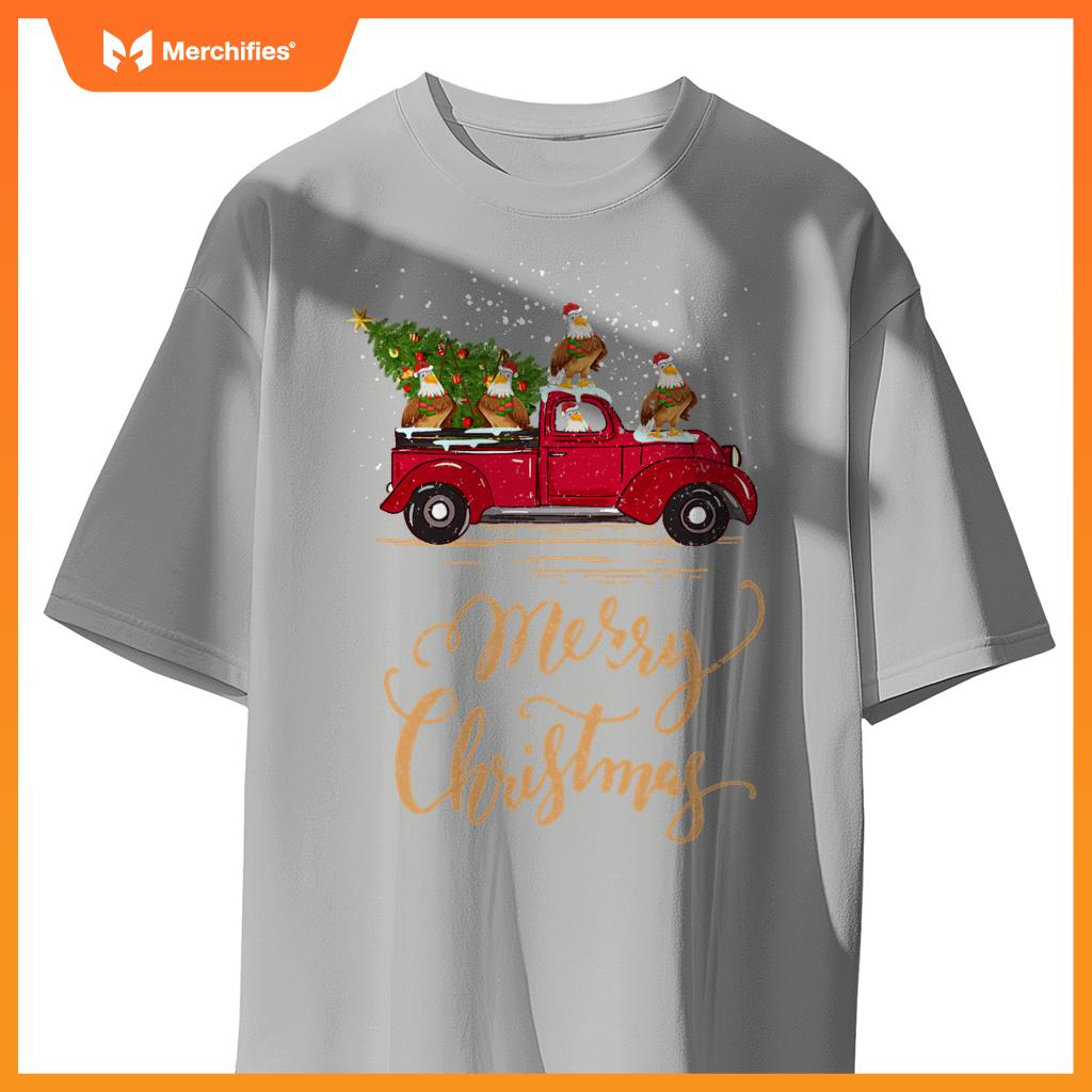 Eagle Drive Christmas Tree Truck Eagle Bird Christmas T-Shirt