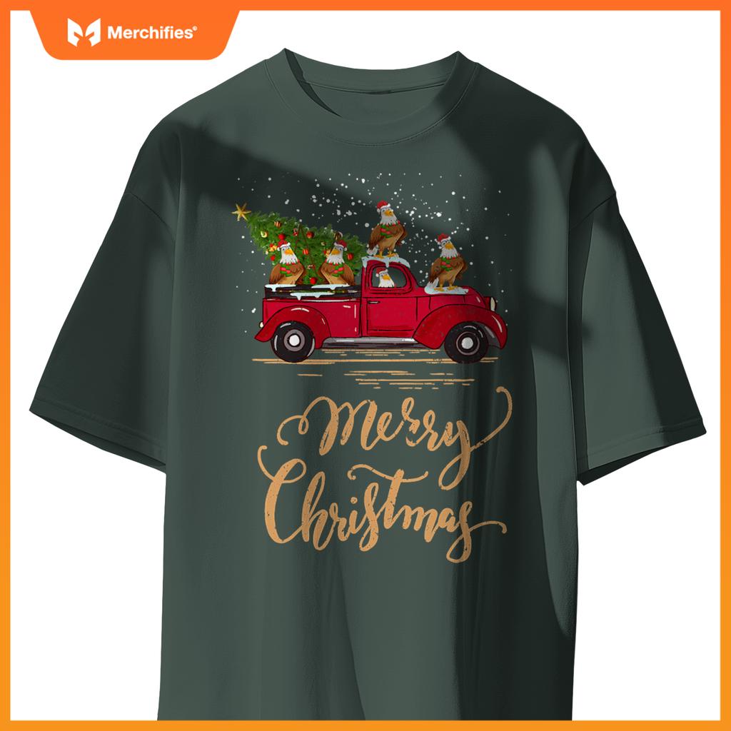 Eagle Drive Christmas Tree Truck Eagle Bird Christmas T-Shirt