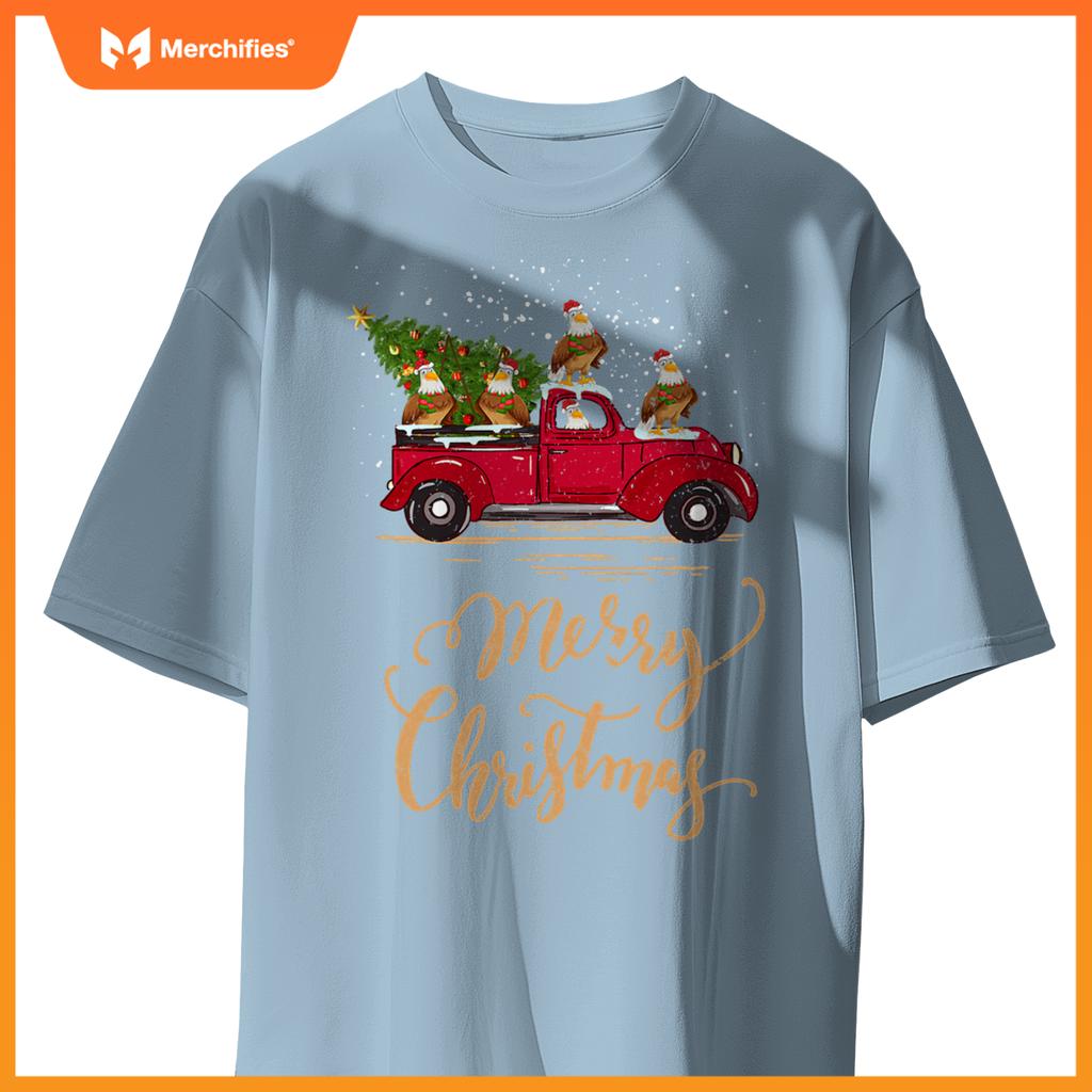 Eagle Drive Christmas Tree Truck Eagle Bird Christmas T-Shirt
