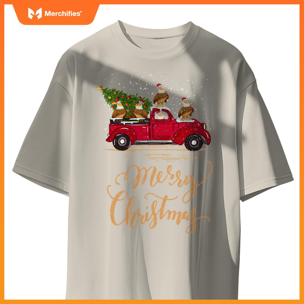 Eagle Drive Christmas Tree Truck Eagle Bird Christmas T-Shirt