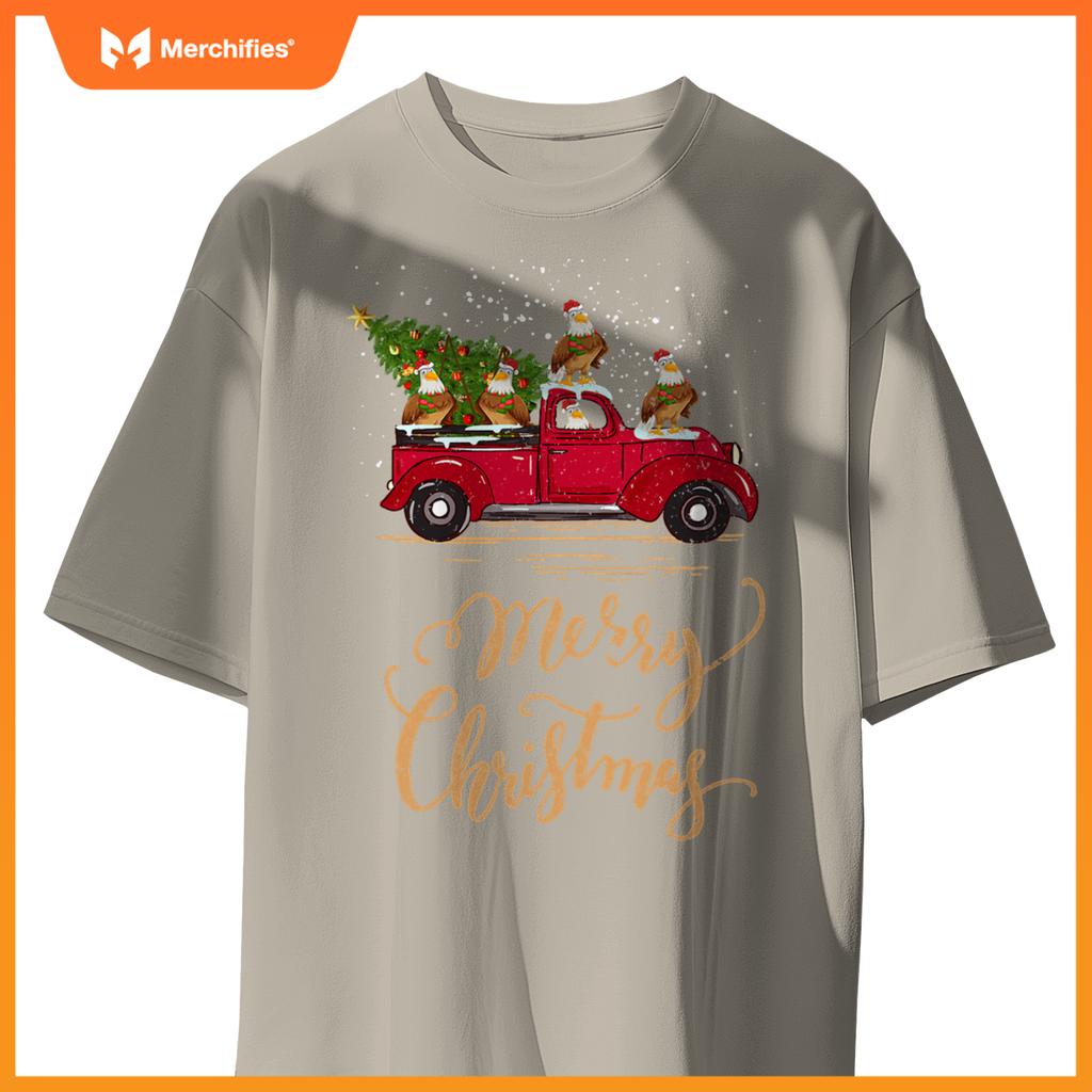 Eagle Drive Christmas Tree Truck Eagle Bird Christmas T-Shirt
