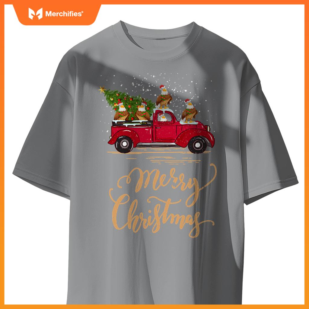 Eagle Drive Christmas Tree Truck Eagle Bird Christmas T-Shirt