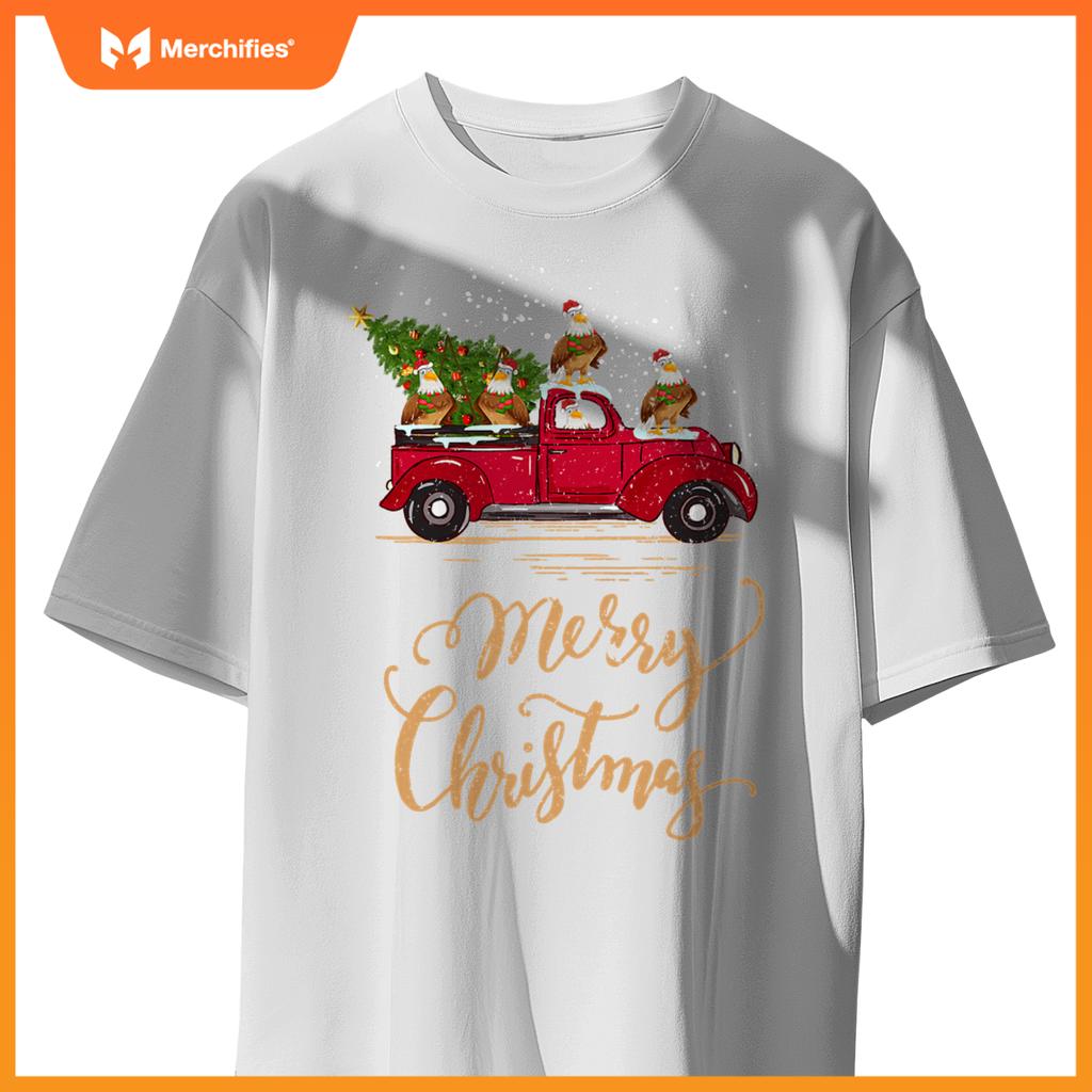 Eagle Drive Christmas Tree Truck Eagle Bird Christmas T-Shirt