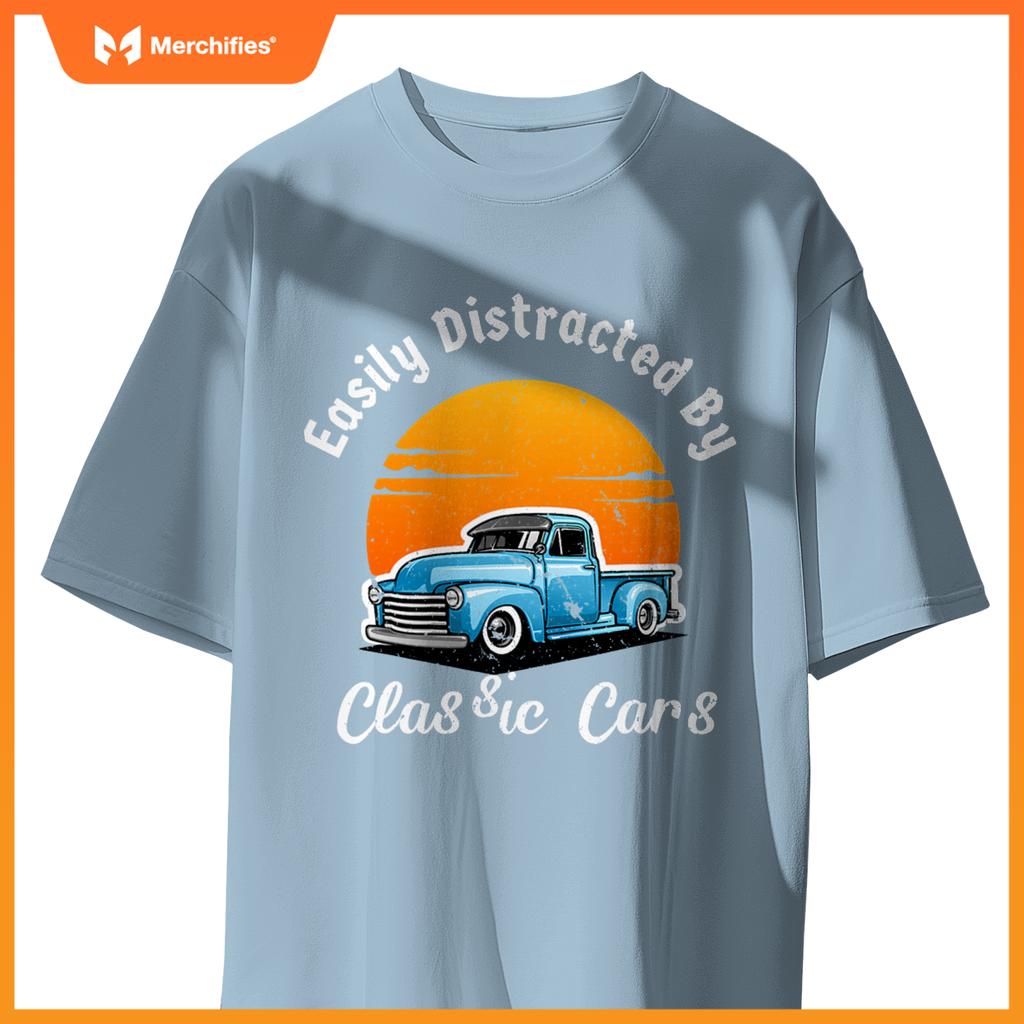 Easily Distracted By  Cars  Old  Car Guy T-Shirt