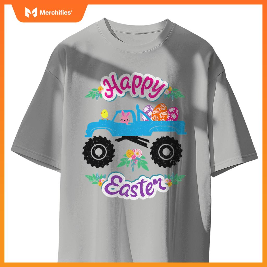 Easter Egg Happy Easter Day Rabbit Truck Race T-Shirt