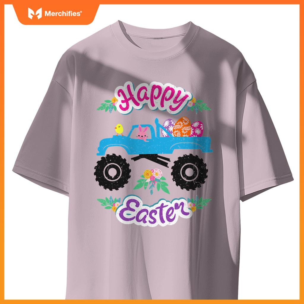 Easter Egg Happy Easter Day Rabbit Truck Race T-Shirt