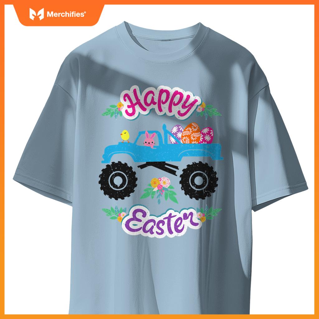 Easter Egg Happy Easter Day Rabbit Truck Race T-Shirt
