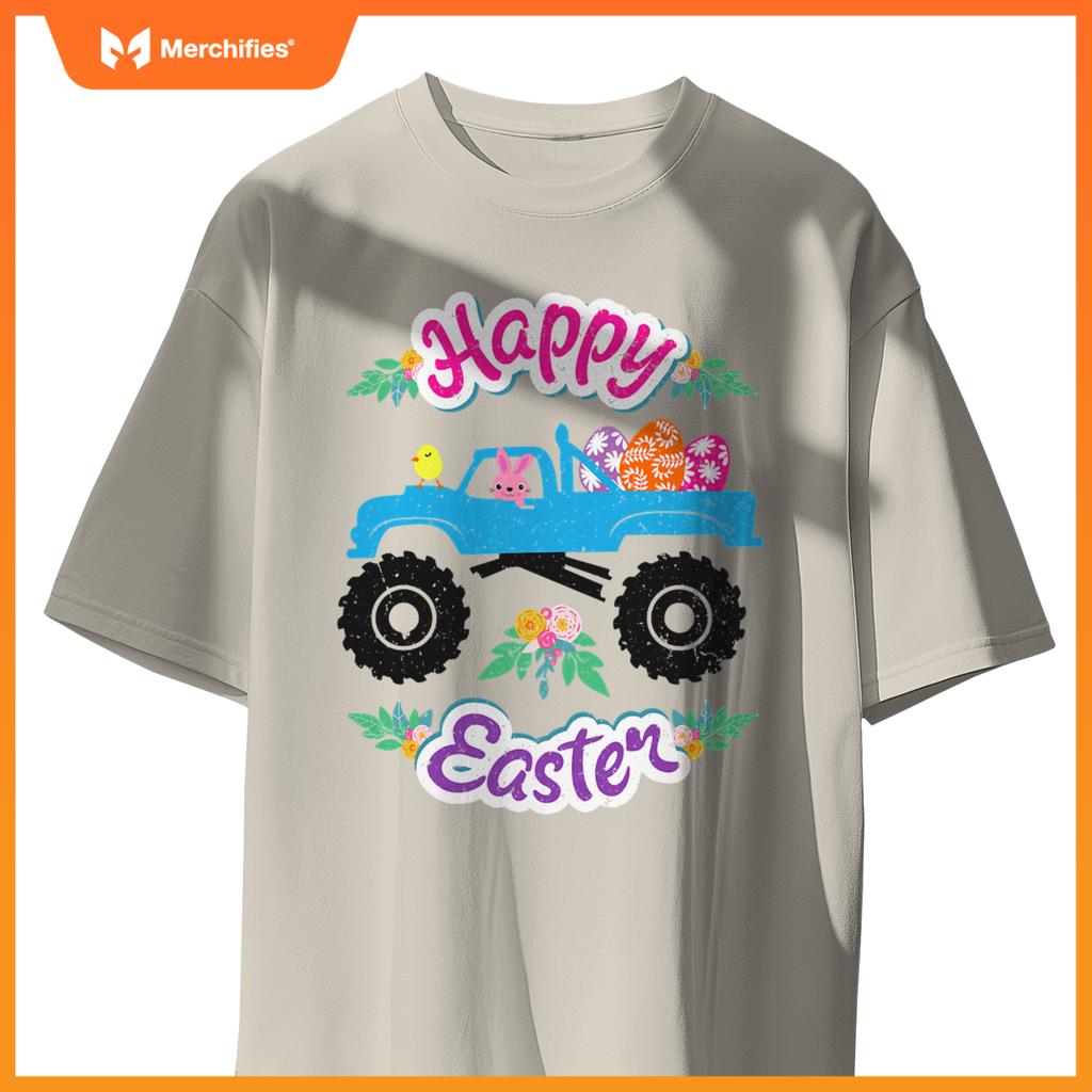 Easter Egg Happy Easter Day Rabbit Truck Race T-Shirt