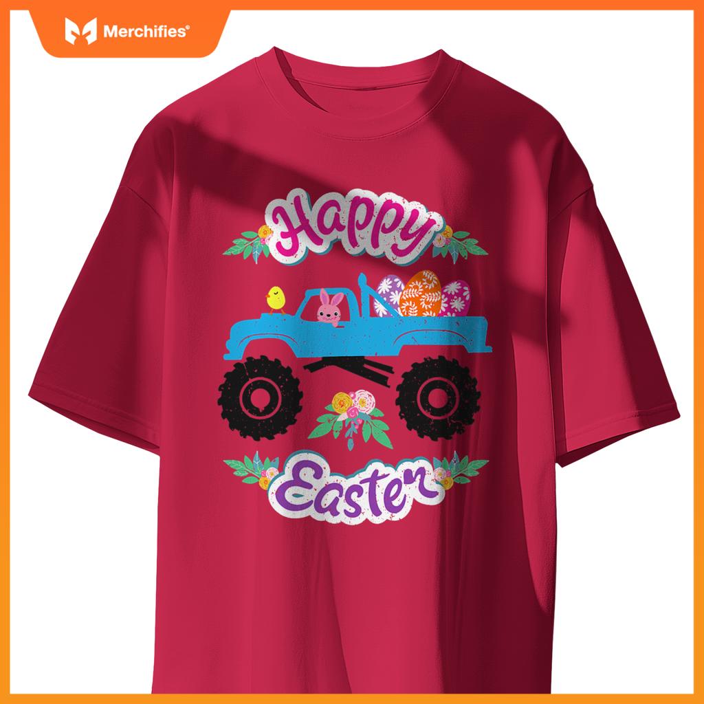 Easter Egg Happy Easter Day Rabbit Truck Race T-Shirt