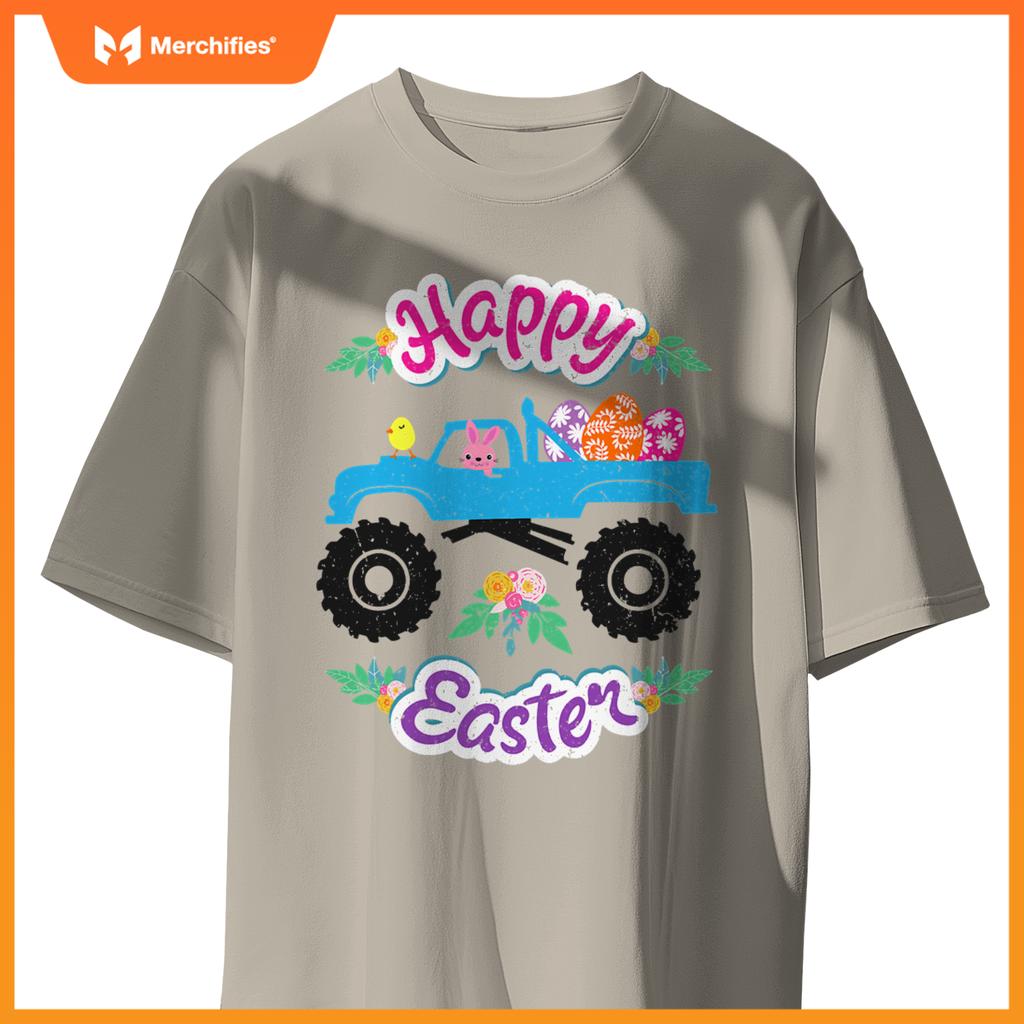 Easter Egg Happy Easter Day Rabbit Truck Race T-Shirt