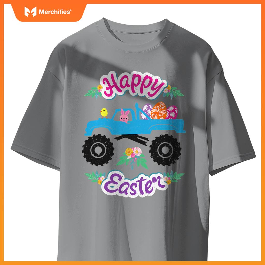 Easter Egg Happy Easter Day Rabbit Truck Race T-Shirt