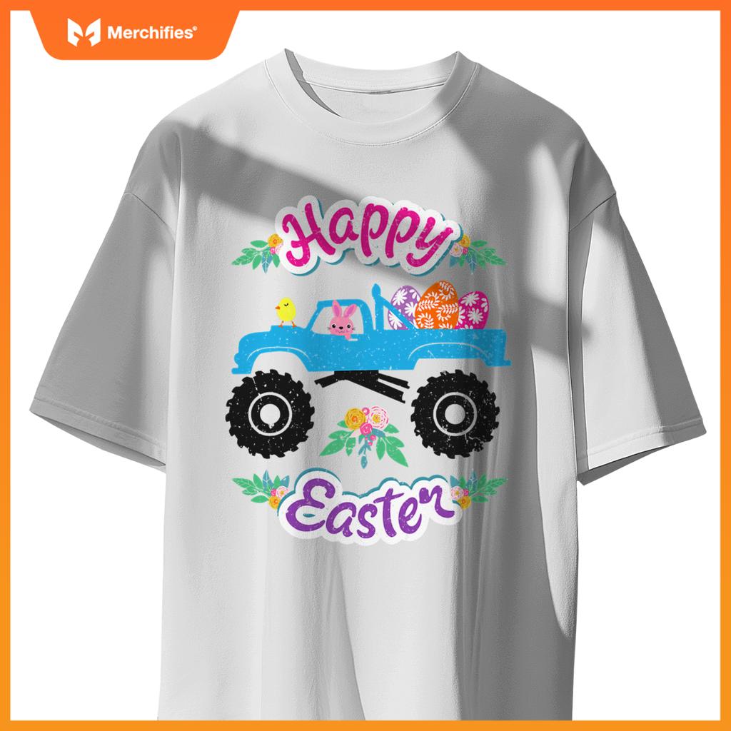Easter Egg Happy Easter Day Rabbit Truck Race T-Shirt