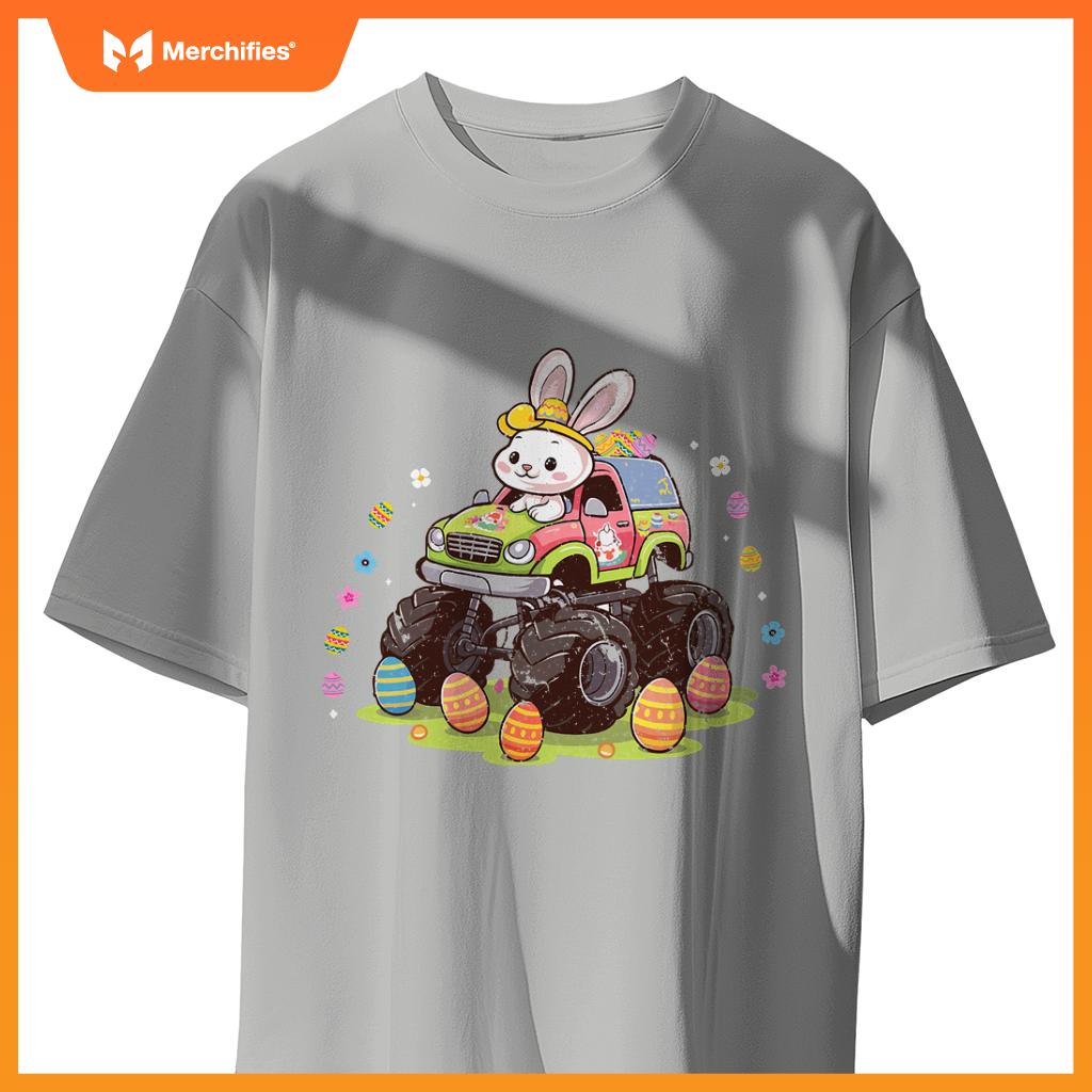Easter Egg Monster Truck Easter Day Kids Bunny Rabbit Kids T-Shirt