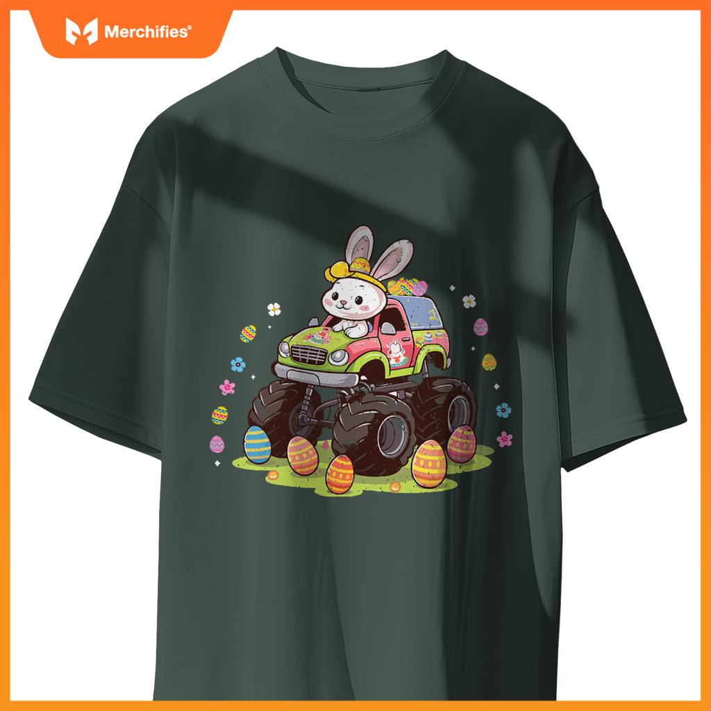 Easter Egg Monster Truck Easter Day Kids Bunny Rabbit Kids T-Shirt