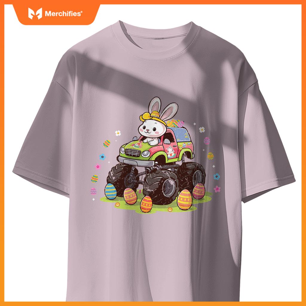 Easter Egg Monster Truck Easter Day Kids Bunny Rabbit Kids T-Shirt